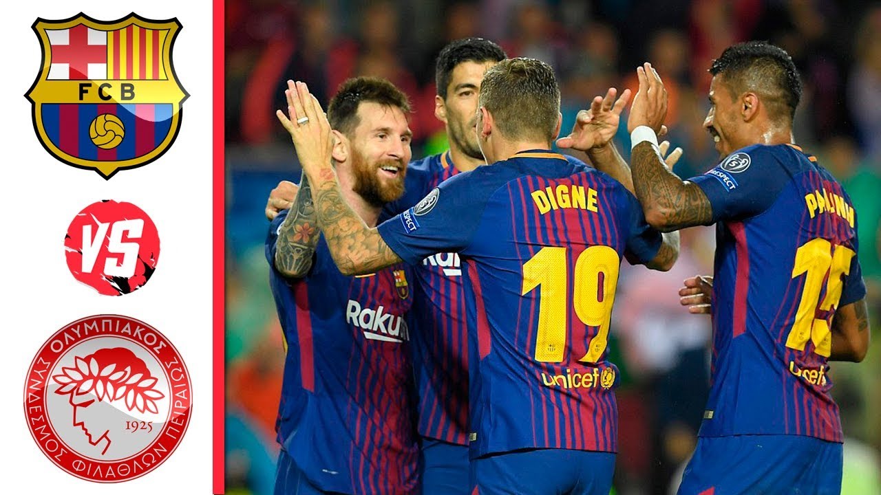 Barcelona 3 - 1 Olympiakos (Oct-18-2017) UEFA Champions League Highlights