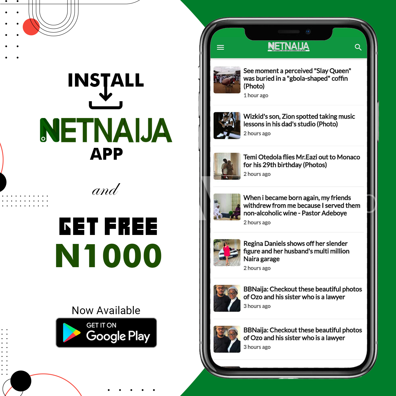 See how you can Win N1,000 for Installing the Netnaija Mobile App