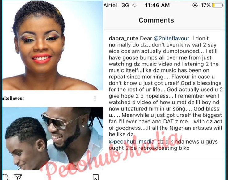 Flavour Captured Heart of Fan for His Music Collaboration with Blind Boy Flavour Captured Heart of Fan for His Music Collaboration with Blind Boy