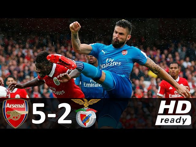 Arsenal 5 - 2 Benfica (Jul-29-2017) Emirates Cup Highlights