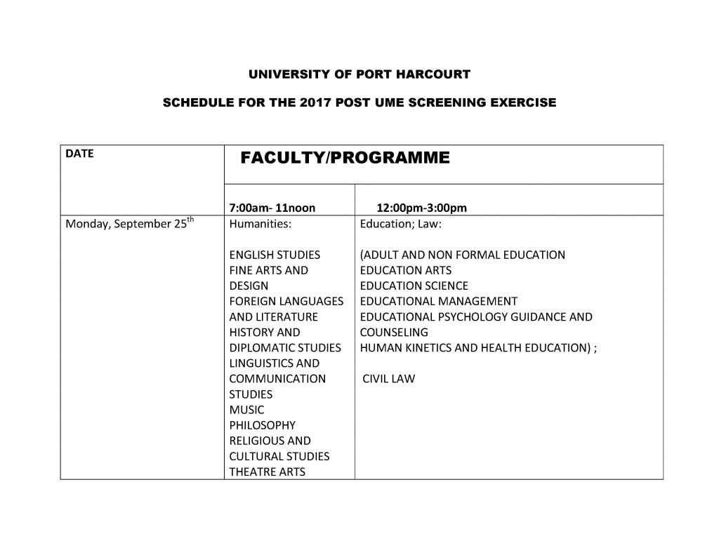 UniPort PUTME 2017