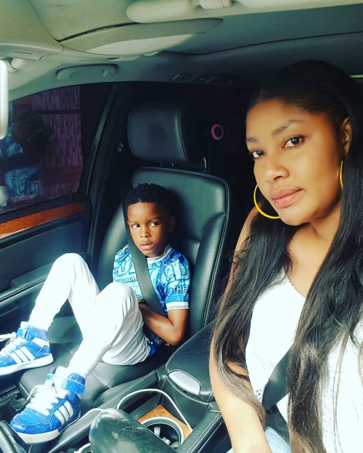 Nollywood Actres, Angela Okorie shares Photos of Her Cute 5 Year Old Son