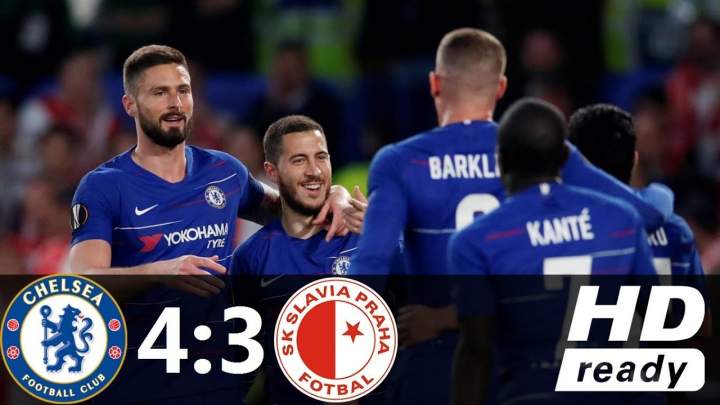 Chelsea 4 - 3 Slavia Prague (Apr-18-2019) UEFA Europa League Highlights