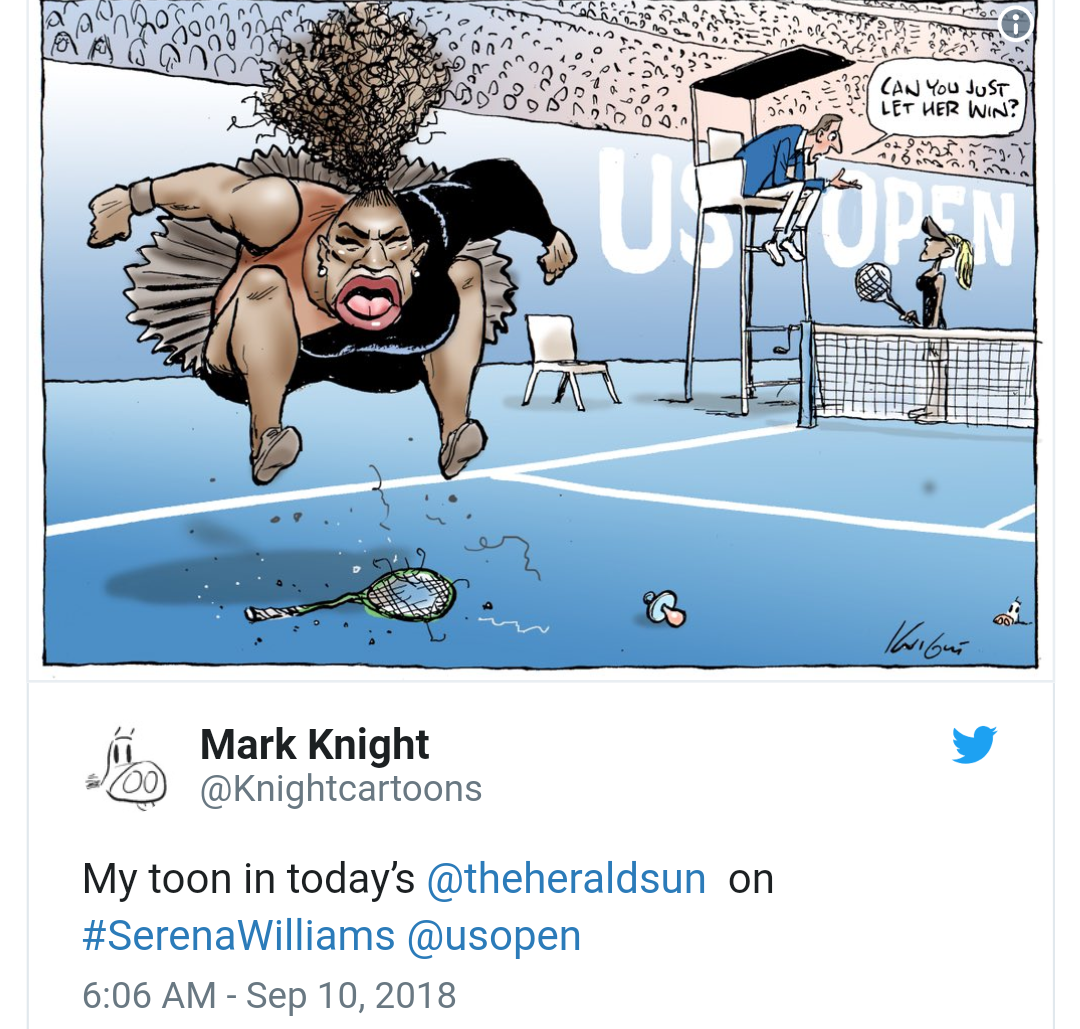 Cartoonist Under Serious Fire For Making Racist Caricature Of Serena Williams' Showdown