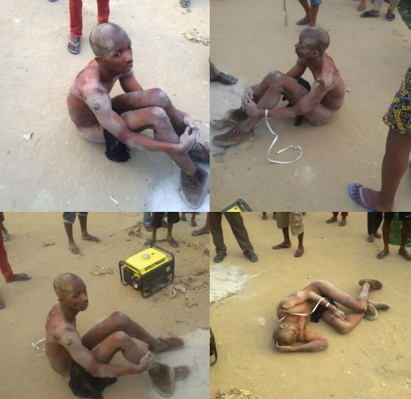 Angry Mob Beat, Strip Student Nak3d For Stealing (Photos)