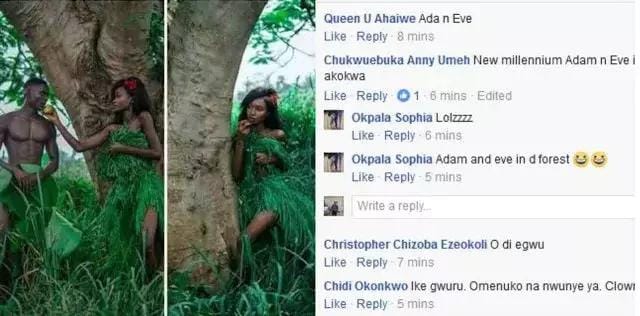 Fashion Or Madness ? Couple Imitates Biblical Adam And Eve For Pre-wedding Shoot [Photo]