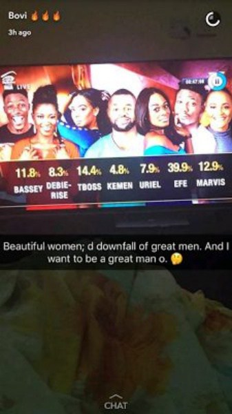 #BBNaija: Comedian Bovi Reacts To Kemen's Disqualification Over Tboss' Groping