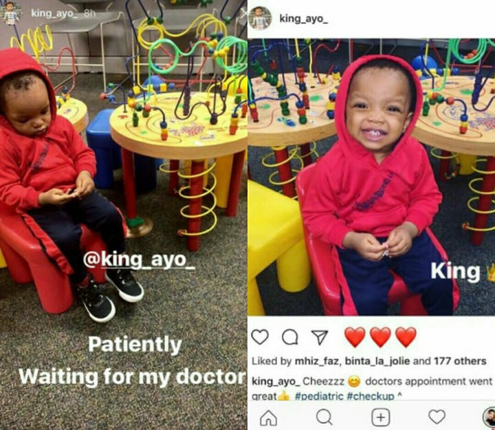 Wizkid's Son Ayo Jnr Looking Too Cute During Visit To Doctor [Photo]