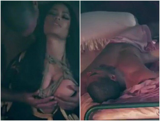 Man Gropes Nicki Minaj's B*obs In Her New Steamy Video (Photos !8+)
