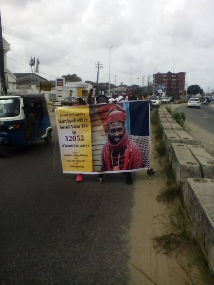 #BBNaija: Photos From The 'Warri Stands With Efe' Rally