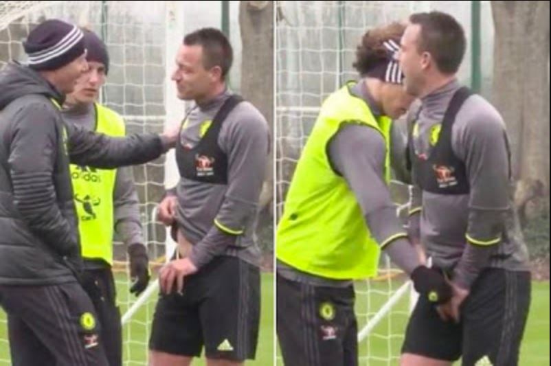 OMG! See What Happened Between John Terry And David Luiz During Chelsea Training