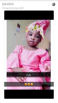 Davido's Daughter, Imade Looking Cute In Traditional Attire [Photos]