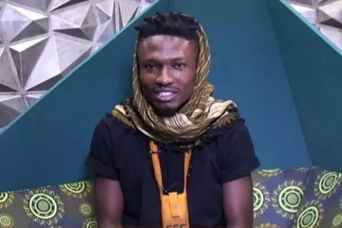 #BBNaija: Efe Kneels Down To Thank Nigerians Who Voted For Him (Watch Video)