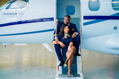 Lovely Pre-wedding Photos Of A Nigerian Pilot And His Fiancee In A Private Jet