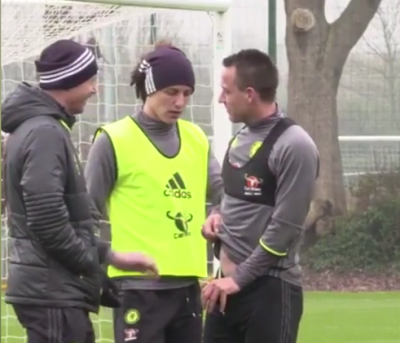 OMG! See What Happened Between John Terry And David Luiz During Chelsea Training