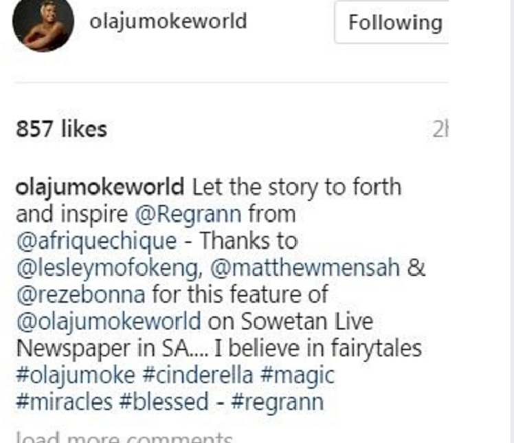 Olajumoke's Reacts To Being Called 'Dirt Poor' By A South African Newspaper