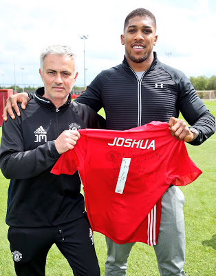 Anthony Joshua Trains With Manchester United Stars Ahead Of Tottenham Clash (Photos)