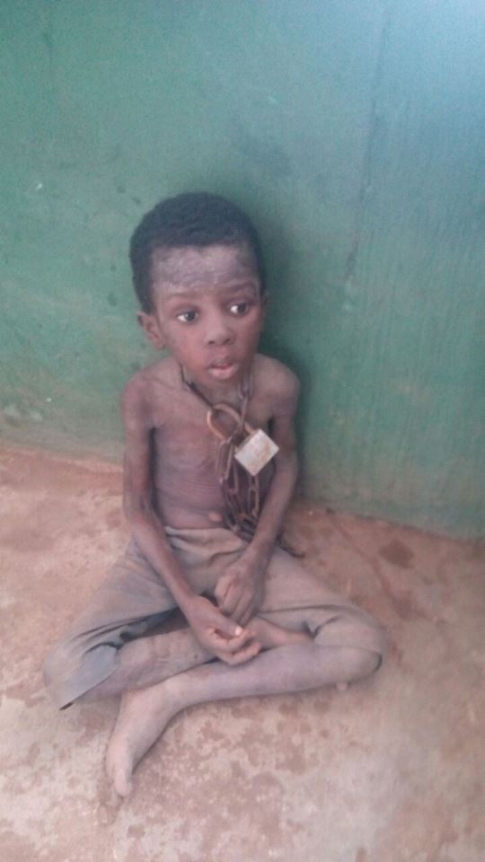 NSCDC rescues 9-year old boy chained for weeks in church [PHOTO]