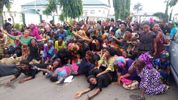 Abia women protest removal of Ikpeazu as State Governor
