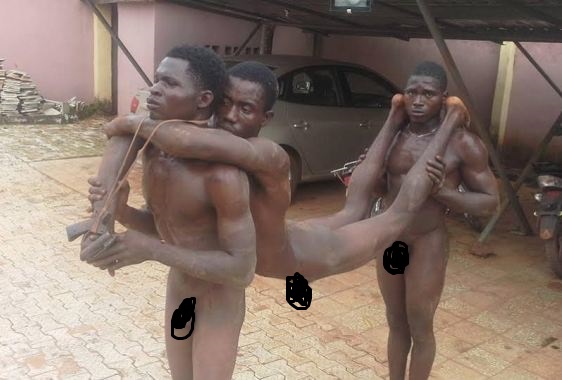 Robbers terrorizing Enugu communities beaten, paraded naked [PHOTOS]