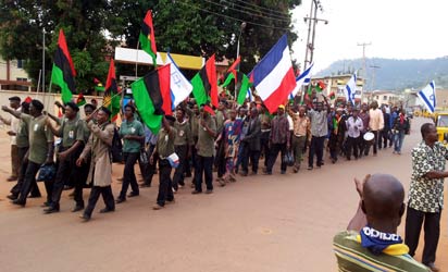 Biafra: IPOB members hoist flag in Col. Achuzia's village in Delta