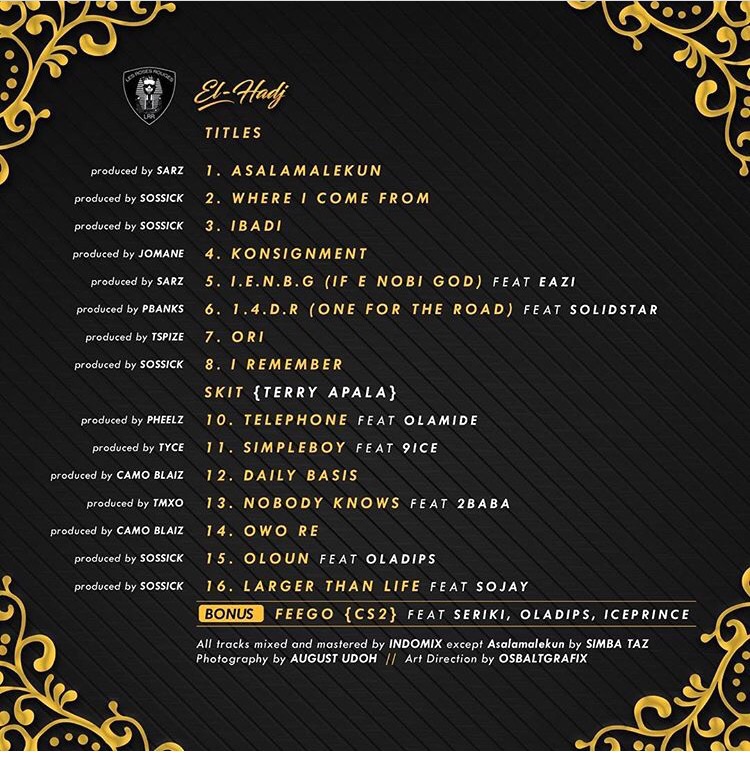 See Official Tracklist For Reminisce's 'El Hadj' Album