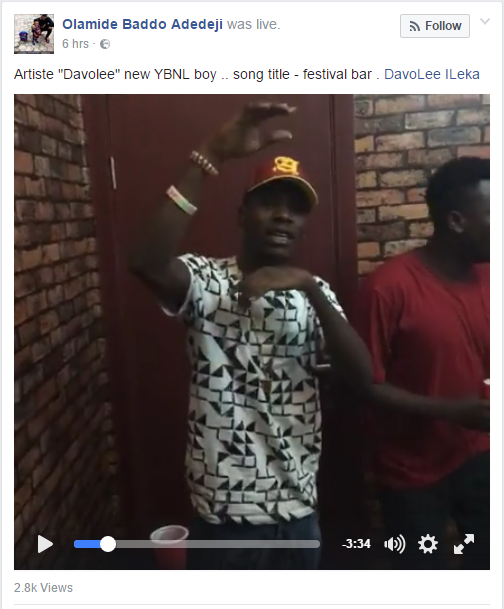 Watch Olamide's YBNL Newly Signed Rapper 'Davolee' Freestyling