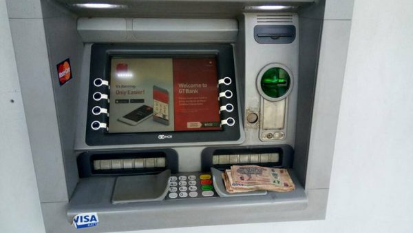 ATM machine allegedly dispenses 5 naira note to Nigerian man (Photos)