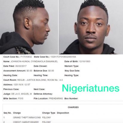 Dammy Krane arrested today in Miami, US for grand theft and credit card fraud