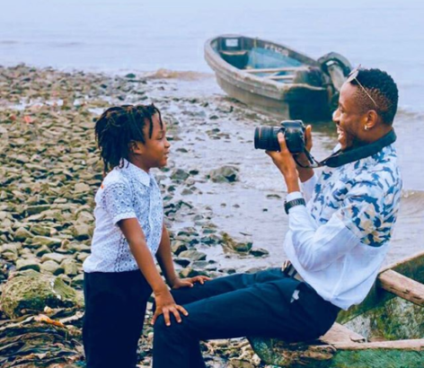Singer Mr 2kay Strikes a pose with his son as he celebrates his birthday