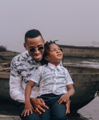 Singer Mr 2kay Strikes a pose with his son as he celebrates his birthday