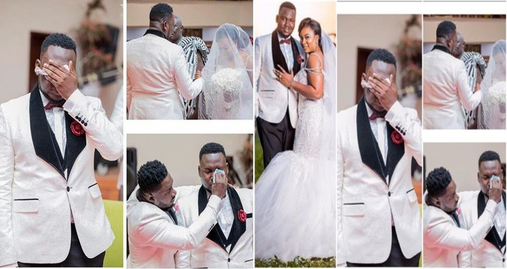 Ghanaian groom gets emotional and shed tears at his wedding