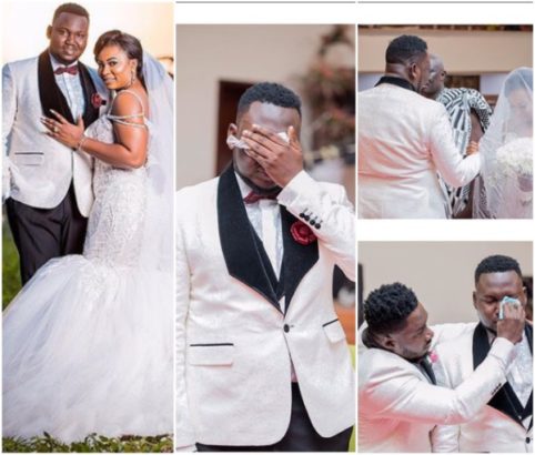 Ghanaian groom gets emotional and shed tears at his wedding