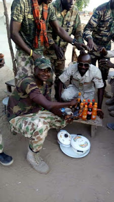 Nigerian soldier celebrates birthday for the 4th time at War-Front (Photos)