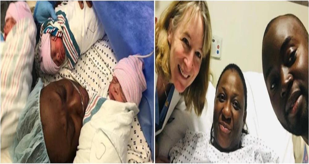 Nigerian Couple Expecting Twins Welcome Triplets After 9 Years Of Waiting (Photos)