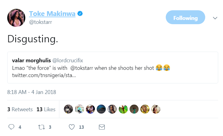 Toke Makinwa replies critics who claimed that she just wanted to get noticed by John Boyega at the restaurant she was 'assaulted'