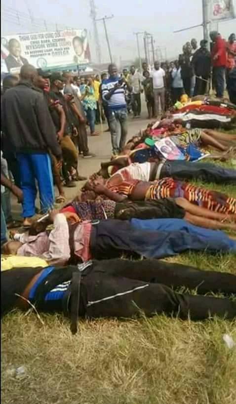 20 persons killed by unknown gunmen while Coming back from church's cross over night in Rivers State