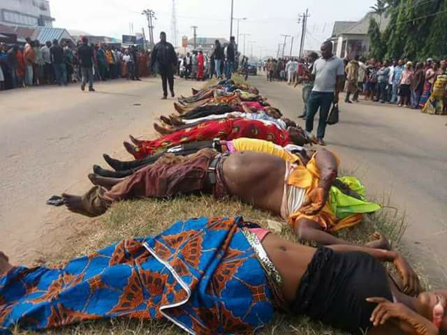 20 persons killed by unknown gunmen while Coming back from church's cross over night in Rivers State