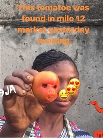 See The Strange Tomato That Reportedly Caused Confusion Inside Mile 12 Market In Lagos (Photos)