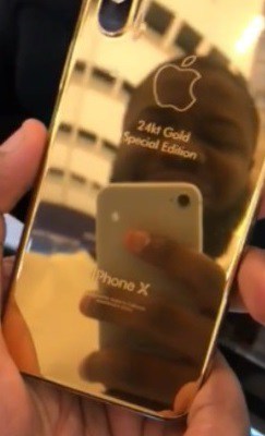 Hushpuppi Flaunts His N2.4 million Gold-Plated iPhone X (Photos/Video)