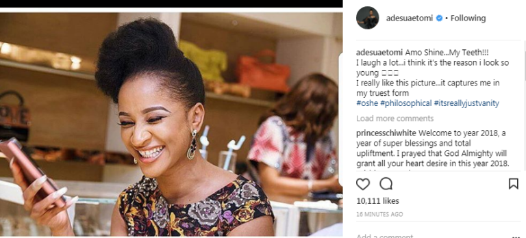 Adesua Etomi reveals the secret behind her youthful looks