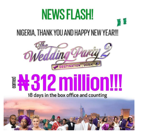 'The Wedding Party 2' Has Raked In N312 Million In Just 18 Days At The Cinemas