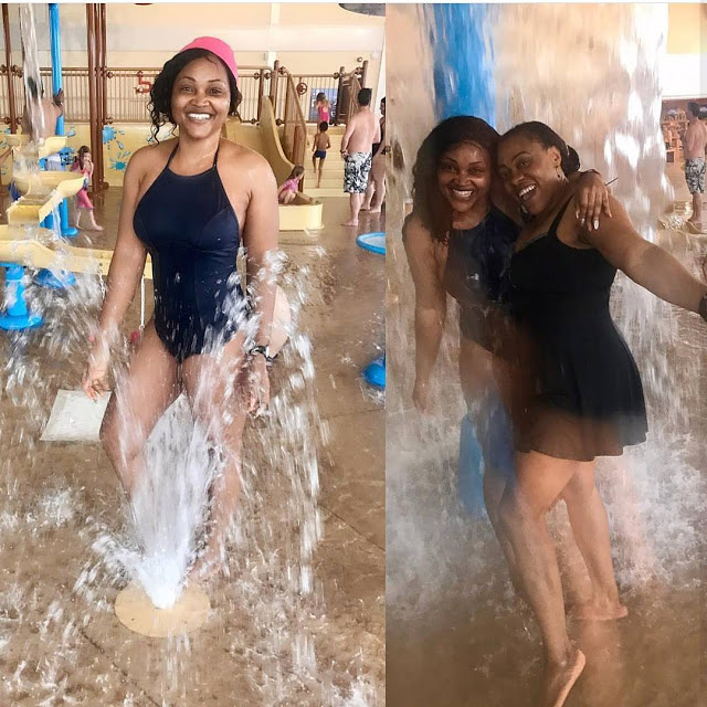 Mercy Aigbe Flaunts Banging Body in UK Water Park (Photos)