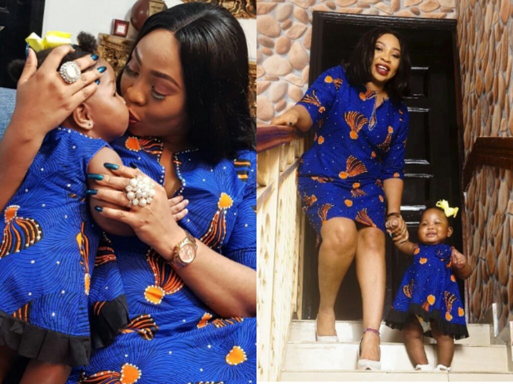 Seyi Law's wife, Ebere and Daughter Slay in Matching Ankara Outfits