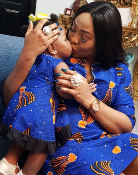 Seyi Law's wife, Ebere and Daughter Slay in Matching Ankara Outfits