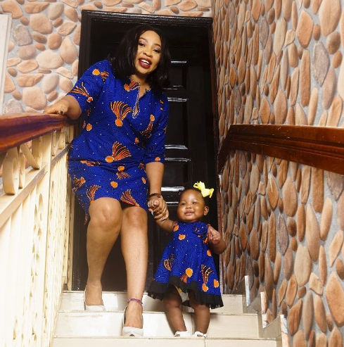 Seyi Law's wife, Ebere and Daughter Slay in Matching Ankara Outfits