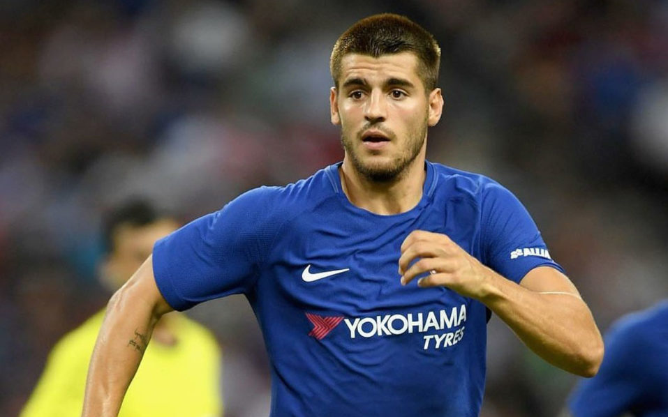 Alvaro Morata crashes with Chelsea against Bayern Munich