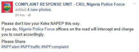 NPF Warning: Never Tow Your Keke NAPEP This Way