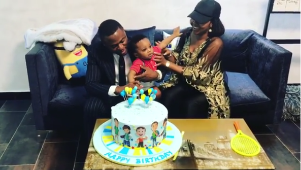 Lilian Esoro and Ubi Franklin together celebrates their son's birthday amid marriage crisis (Photos/Video)