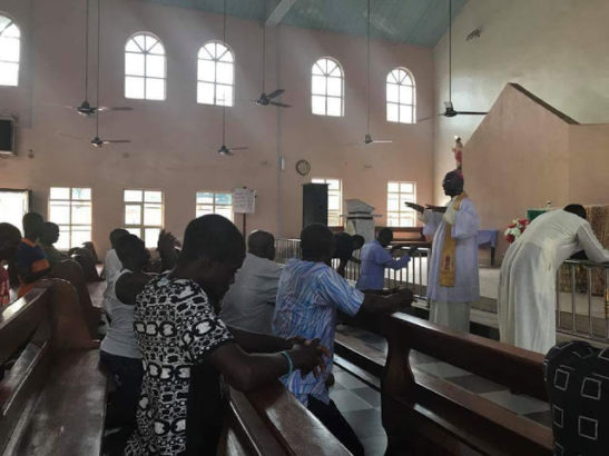 Photos: Ozubulu Catholic church opens for worship after last Sunday's massacre